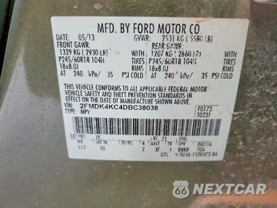 Zdjęcie 13 z 13 samochodu: 2013 FORD EDGE LIMITED VIN:2FMDK4KC4DBC38038 - miniatura