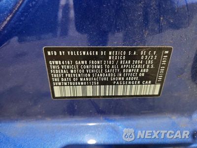 Zdjęcie 12 z 12 samochodu: 2022 VOLKSWAGEN JETTA SE VIN:3VW7M7BU8NM011258 - miniatura