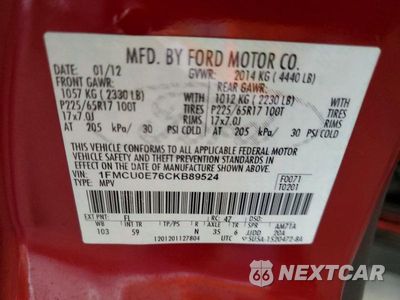 Zdjęcie 13 z 13 samochodu: 2012 FORD ESCAPE LIMITED VIN:1FMCU0E76CKB89524 - miniatura