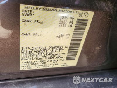 Zdjęcie 12 z 12 samochodu: 2015 NISSAN ALTIMA 2.5 S VIN:1N4AL3AP8FC288176 - miniatura