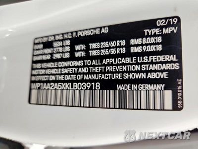 Zdjęcie 14 z 14 samochodu: 2019 PORSCHE MACAN VIN:WP1AA2A5XKLB03918 - miniatura