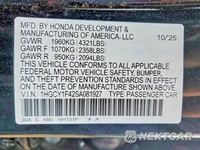 Zdjęcie 12 z 12 samochodu: 2025 HONDA ACCORD SE VIN:1HGCY1F42SA081927 - miniatura
