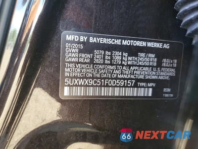 Zdjęcie 13 z 13 samochodu: 2015 BMW X3 XDRIVE28I VIN:5UXWX9C51F0D59157 - miniatura