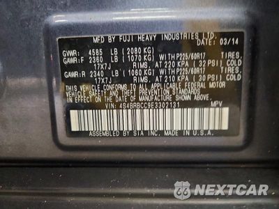 Zdjęcie 13 z 13 samochodu: 2014 SUBARU OUTBACK 2.5I PREMIUM VIN:4S4BRBCC9E3302131 - miniatura