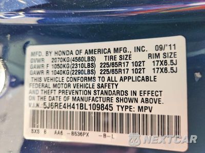 Zdjęcie 14 z 14 samochodu: 2011 HONDA CR-V SE VIN:5J6RE4H41BL109845 - miniatura