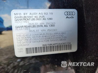 Zdjęcie 13 z 13 samochodu: 2010 AUDI Q5 PREMIUM PLUS VIN:WA1MKAFP2AA083104 - miniatura
