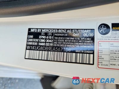 Zdjęcie 12 z 12 samochodu: 2020 MERCEDES-BENZ S 560 VIN:W1KUG8DB9LA567108 - miniatura