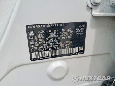 Zdjęcie 12 z 12 samochodu: 2022 HONDA HR-V EX VIN:3CZRU6H51NM713888 - miniatura