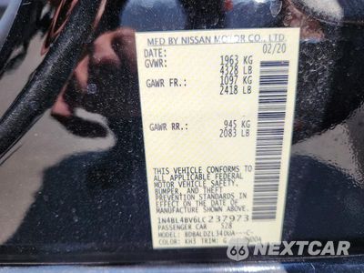 Zdjęcie 12 z 12 samochodu: 2020 NISSAN ALTIMA S VIN:1N4BL4BV6LC237973 - miniatura