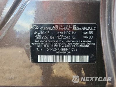Zdjęcie 13 z 13 samochodu: 2017 HYUNDAI SONATA SE VIN:5NPE24AF9HH441229 - miniatura