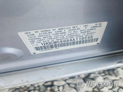 Zdjęcie 12 z 12 samochodu: 2004 HONDA ACCORD EX VIN:1HGCM56884A118598 - miniatura