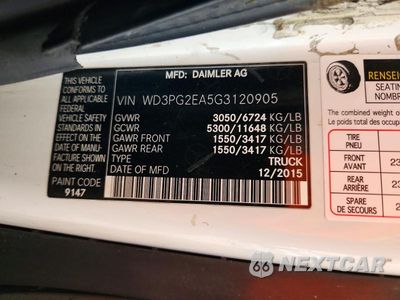 Zdjęcie 13 z 13 samochodu: 2016 MERCEDES-BENZ METRIS VIN:WD3PG2EA5G3120905 - miniatura