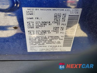 Zdjęcie 14 z 14 samochodu: 2017 NISSAN ROGUE SL VIN:5N1AT2MV4HC769846 - miniatura