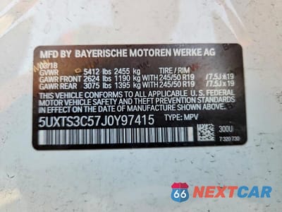 Zdjęcie 13 z 13 samochodu: 2018 BMW X3 XDRIVEM40I VIN:5UXTS3C57J0Y97415 - miniatura
