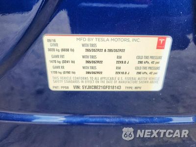 Zdjęcie 14 z 14 samochodu: 2016 TESLA MODEL X VIN:5YJXCBE21GF018143 - miniatura