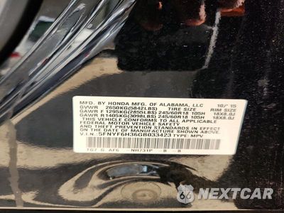 Zdjęcie 14 z 14 samochodu: 2016 HONDA PILOT EX VIN:5FNYF6H36GB033423 - miniatura