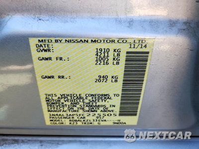 Zdjęcie 12 z 12 samochodu: 2015 NISSAN ALTIMA 2.5 SV VIN:1N4AL3AP5FC225505 - miniatura