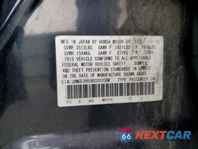 Zdjęcie 13 z 13 samochodu: 2011 HONDA FIT SPORT VIN:JHMGE8H59BC002084 - miniatura