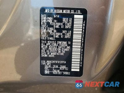 Zdjęcie 14 z 14 samochodu: 2015 NISSAN QUEST 3.5 SV VIN:JN8AE2KP3F9120704 - miniatura