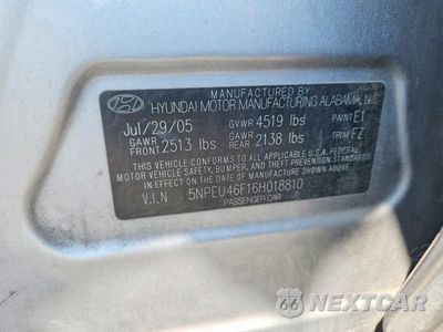 Zdjęcie 12 z 12 samochodu: 2006 HYUNDAI SONATA GLS V6 VIN:5NPEU46F16H018810 - miniatura