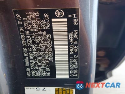 Zdjęcie 12 z 12 samochodu: 2009 TOYOTA PRIUS BASE VIN:JTDKB20U793529538 - miniatura