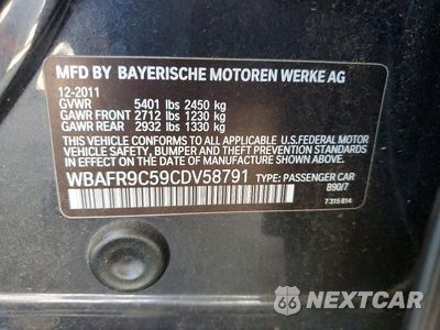 Zdjęcie 12 z 12 samochodu: 2012 BMW 550 I VIN:WBAFR9C59CDV58791 - miniatura