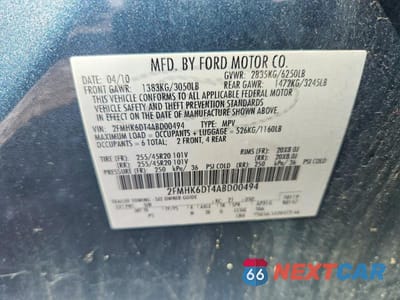 Zdjęcie 13 z 13 samochodu: 2010 FORD FLEX LIMITED VIN:2FMHK6DT4ABD00494 - miniatura