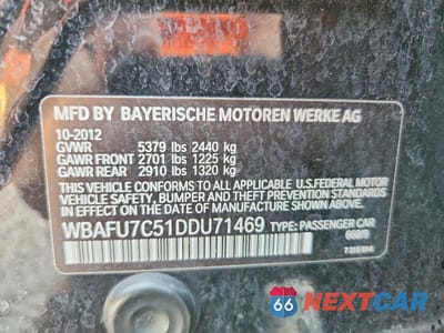 Zdjęcie 12 z 12 samochodu: 2013 BMW 535 XI VIN:WBAFU7C51DDU71469 - miniatura