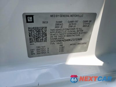 Zdjęcie 12 z 12 samochodu: 2019 CHEVROLET SILVERADO C1500 VIN:1GCRWAEH0KZ371989 - miniatura