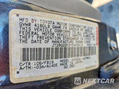 Zdjęcie 12 z 12 samochodu: 2000 TOYOTA CAMRY LE VIN:JT2BG22K9Y0445419 - miniatura