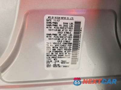 Zdjęcie 12 z 12 samochodu: 2009 NISSAN MURANO S VIN:JN8AZ18U99W001184 - miniatura