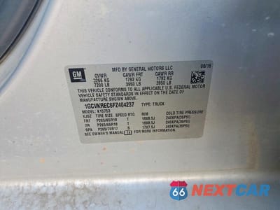 Zdjęcie 12 z 12 samochodu: 2015 CHEVROLET SILVERADO K1500 LT VIN:1GCVKREC6FZ404237 - miniatura