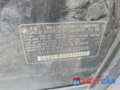 Zdjęcie 13 z 13 samochodu: 2008 BMW X5 3.0I VIN:5UXFE43558L022899 - miniatura
