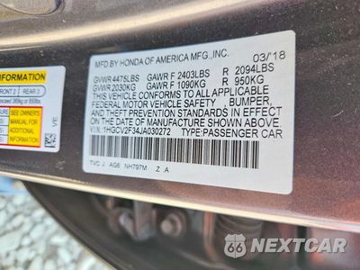 Zdjęcie 12 z 12 samochodu: 2018 HONDA ACCORD SPORT VIN:1HGCV2F34JA030272 - miniatura