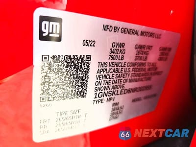 Zdjęcie 14 z 14 samochodu: 2022 CHEVROLET TAHOE K1500 VIN:1GNSKLED6NR302855 - miniatura