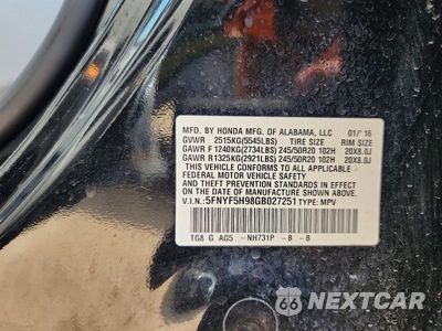 Zdjęcie 13 z 13 samochodu: 2016 HONDA PILOT TOURING VIN:5FNYF5H98GB027251 - miniatura