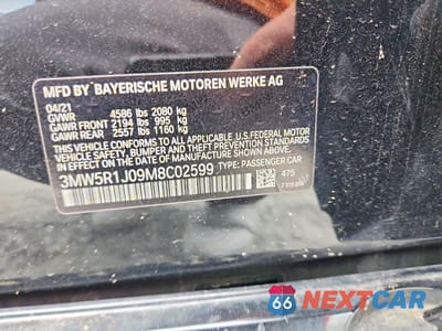 Zdjęcie 12 z 12 samochodu: 2021 BMW 330I VIN:3MW5R1J09M8C02599 - miniatura