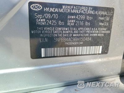 Zdjęcie 13 z 13 samochodu: 2011 HYUNDAI SONATA GLS VIN:5NPEB4AC9BH150484 - miniatura