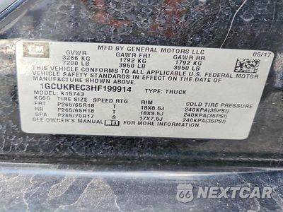 Zdjęcie 12 z 12 samochodu: 2017 CHEVROLET SILVERADO K1500 LT VIN:1GCUKREC3HF199914 - miniatura