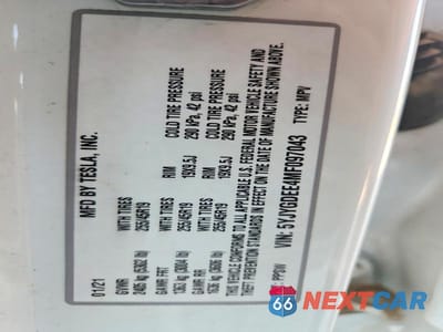 Zdjęcie 13 z 13 samochodu: 2021 TESLA MODEL Y VIN:5YJYGDEE4MF097043 - miniatura
