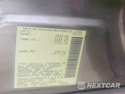 Zdjęcie 12 z 12 samochodu: 2013 NISSAN ALTIMA 2.5 VIN:1N4AL3AP8DN555155 - miniatura