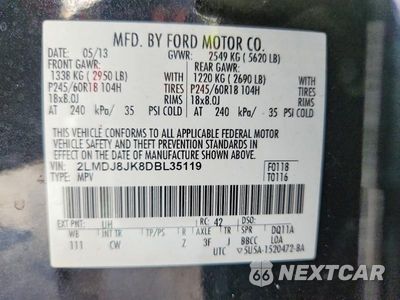 Zdjęcie 13 z 13 samochodu: 2013 LINCOLN MKX VIN:2LMDJ8JK8DBL35119 - miniatura