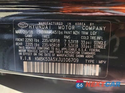 Zdjęcie 12 z 12 samochodu: 2018 HYUNDAI KONA ULTIMATE VIN:KM8K53A5XJU106709 - miniatura