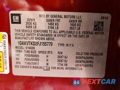 Zdjęcie 13 z 13 samochodu: 2015 GMC ACADIA DENALI VIN:1GKKVTKD2FJ155779 - miniatura