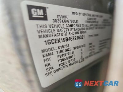Zdjęcie 13 z 13 samochodu: 2006 CHEVROLET SILVERADO K1500 VIN:1GCEK19B46Z216321 - miniatura