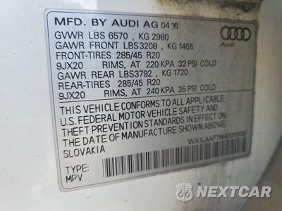 Zdjęcie 13 z 13 samochodu: 2017 AUDI Q7 PREMIUM PLUS VIN:WA1LAAF79HD013106 - miniatura