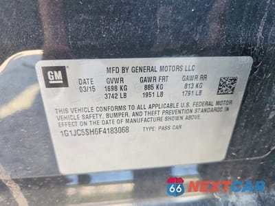 Zdjęcie 12 z 12 samochodu: 2015 CHEVROLET SONIC LT VIN:1G1JC5SH6F4183068 - miniatura