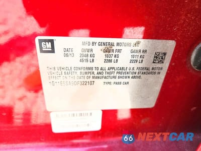 Zdjęcie 12 z 12 samochodu: 2013 CHEVROLET MALIBU 2LT VIN:1G11E5SA9DF322107 - miniatura