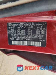 Zdjęcie 12 z 12 samochodu: 2007 HYUNDAI SANTA FE SE VIN:5NMSH13E27H096531 - miniatura
