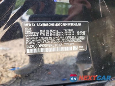 Zdjęcie 12 z 12 samochodu: 2023 BMW X3 M40I VIN:5UX83DP09P9P51612 - miniatura